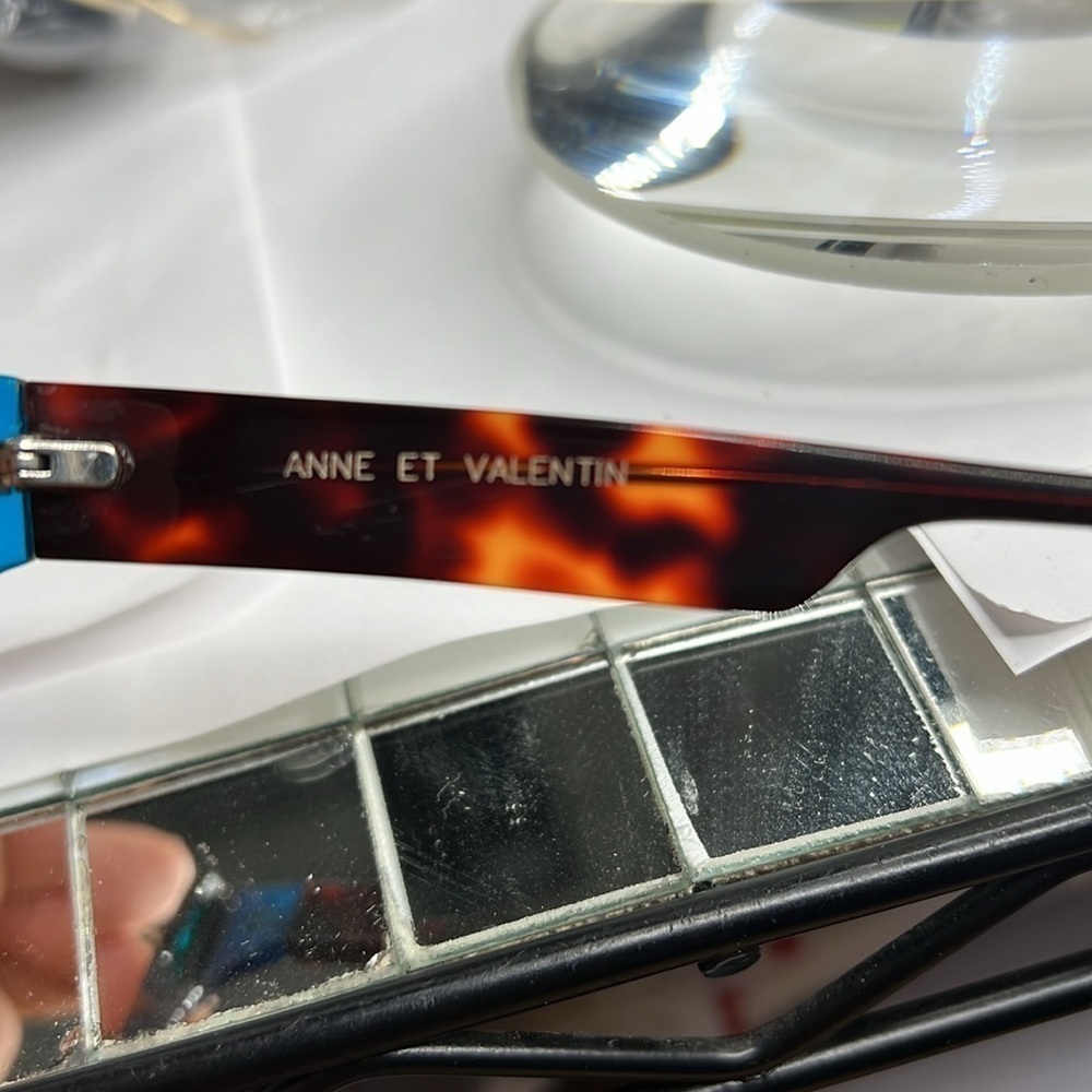 Anne et Valentin 1105 Crakan Tortoise Brown Teal Eyeglasses Frame Made in France - Picture 4 of 7
